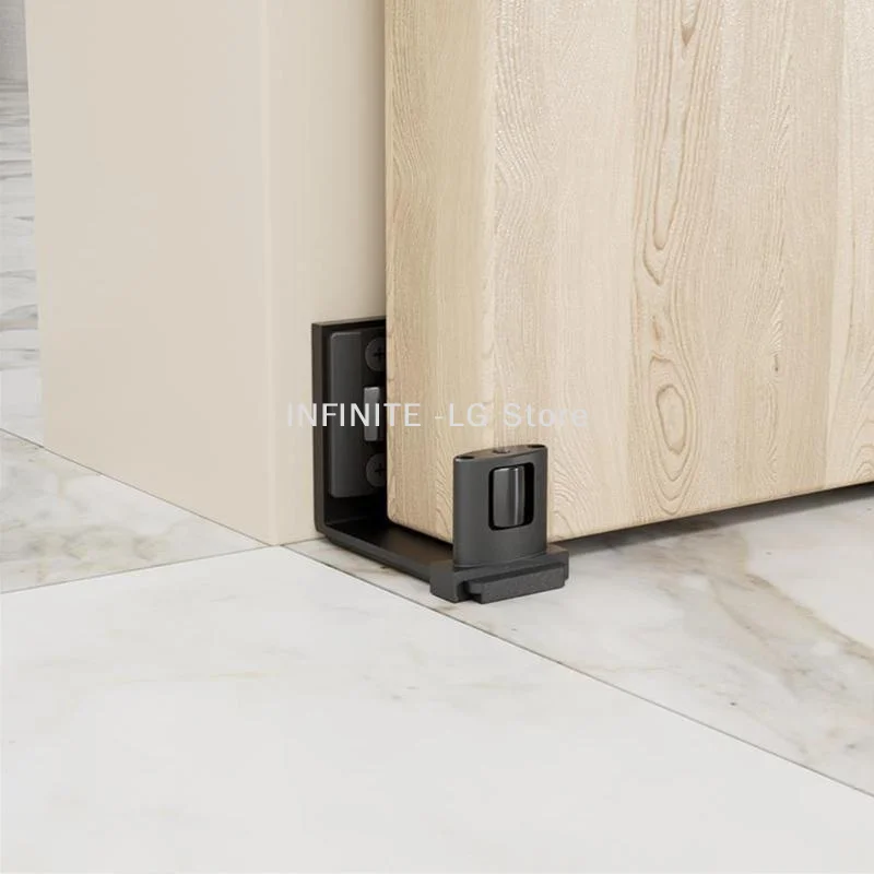 Sliding Door Floor Guide Double Roller U Shape Solid Carbon Steel Wall Mount Anti Swing For Interior Home Door Installation