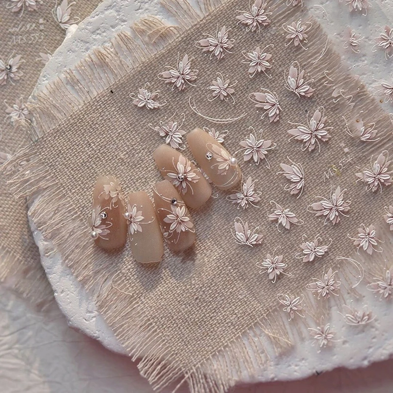 حار 1 ورقة 5D تنقش اليد رسم فراشة مسمار ملصقا ذاتية اللصق الشارات اضغط على الأظافر DIY بها بنفسك مسمار الفن اكسسوارات الديكور