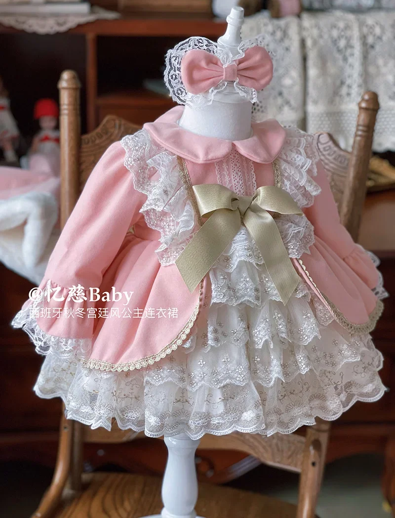 Spanish Baby Dresses for Children Lolita Kawaii Dress Girl Birthday Party Ball Gowns Infant Princess Thicken Vestidos