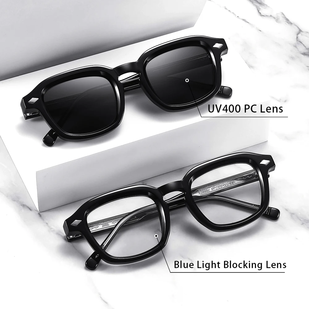 نظارات شمسية رجالية من Kachawoo بإطار CP مربع من الأسيتات نظارات شمسية كلاسيكية للنساء على الطراز الأوروبي الكلاسيكي UV400 بنمط ظلال باللون البني #3