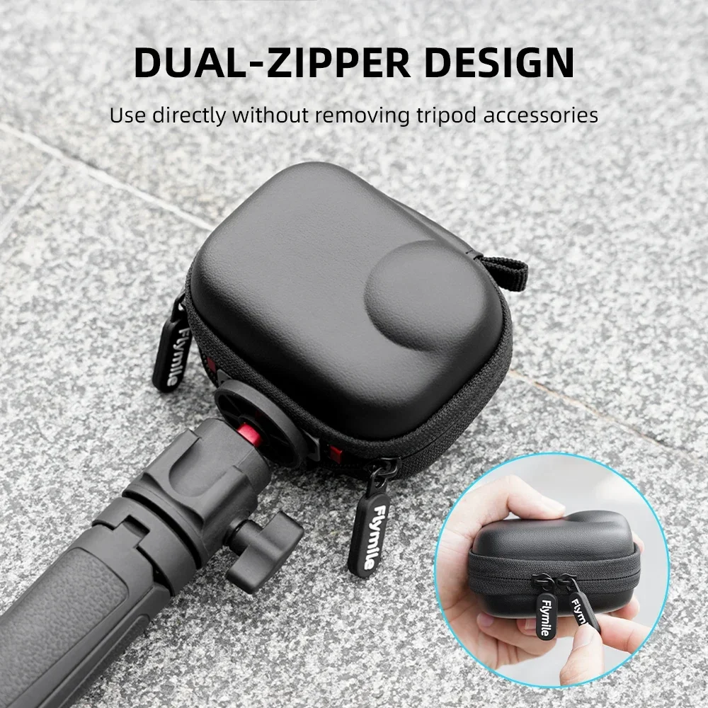 Torba do przechowywania Flymile dla Insta360 Go Ultra, etui z karabińczykiem, odporna na zarysowania torba na akcesoria do kamery z PU