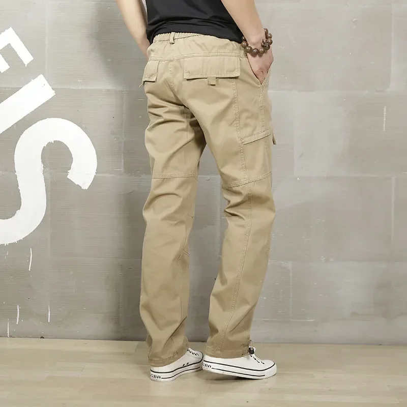 

Cargo Pants Men Elastic Waist Military Casual Pants Men Summer Clothing Male Trousers