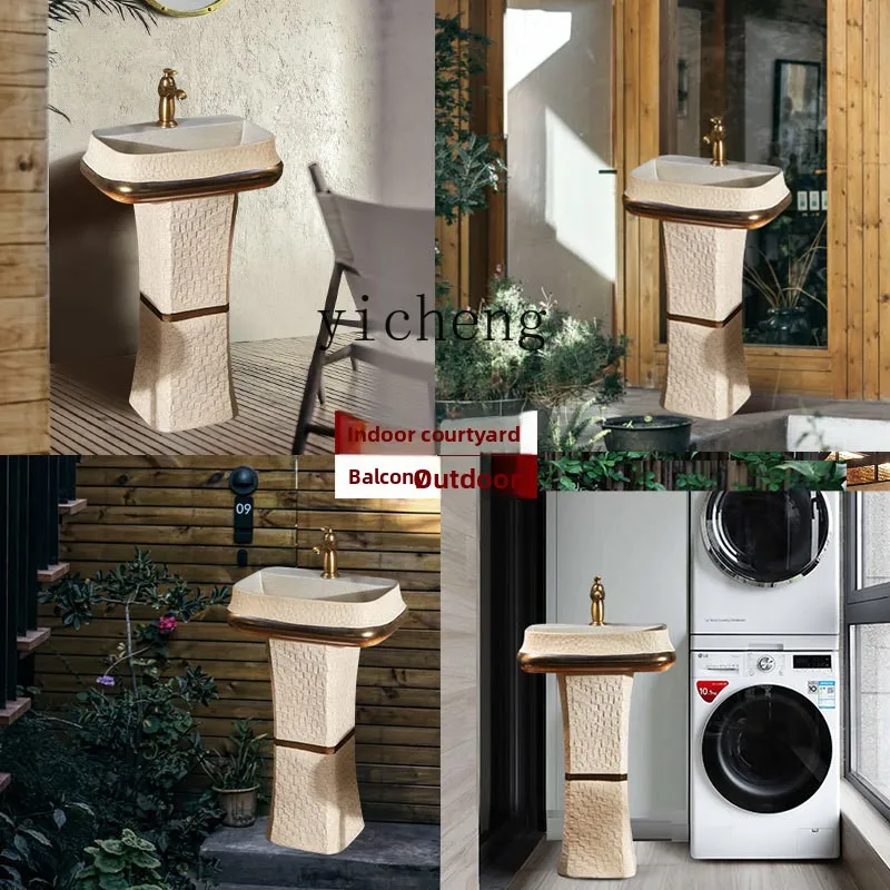 

H9- carved Phnom Penh stone washbasin bathroom column basin courtyard retro washbasin outdoor washbasin