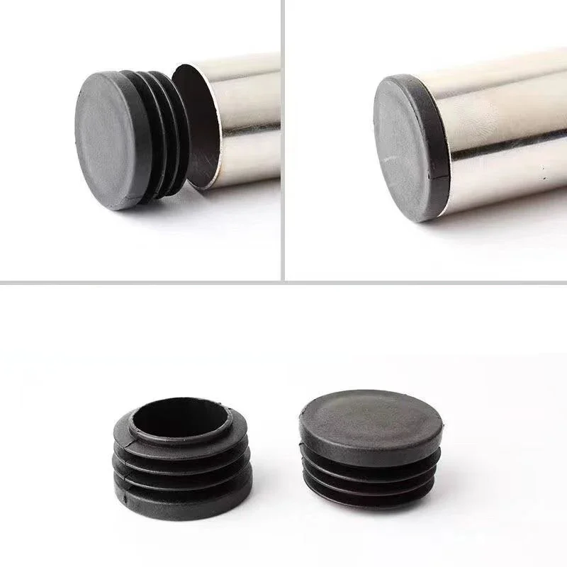 20-100pcs Round Steel Pipe Plastic Hole Plug Furniture Chair Leg Ladder Glide Protection Blanking End Cap Tube Pipe Insert Plugs