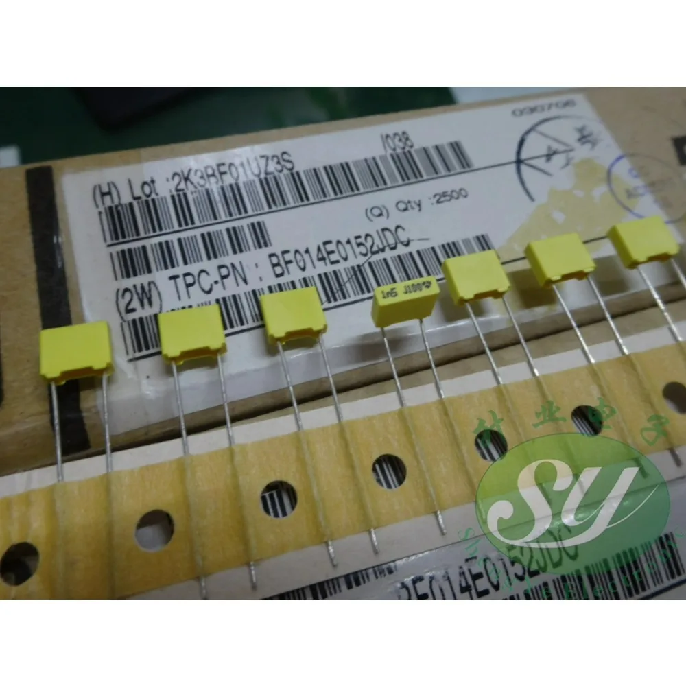 50PCS 0.0015uf/100v 1.5nf 1500pf 1n5 152 brand new 5mm film capacitor