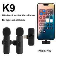 Live Show Broadcast Micro Kit Mini Bluetooth Mic Wireless Microphone ​K9 Lapel Lavalier MicroPhone For iPhone Android Cell Phone