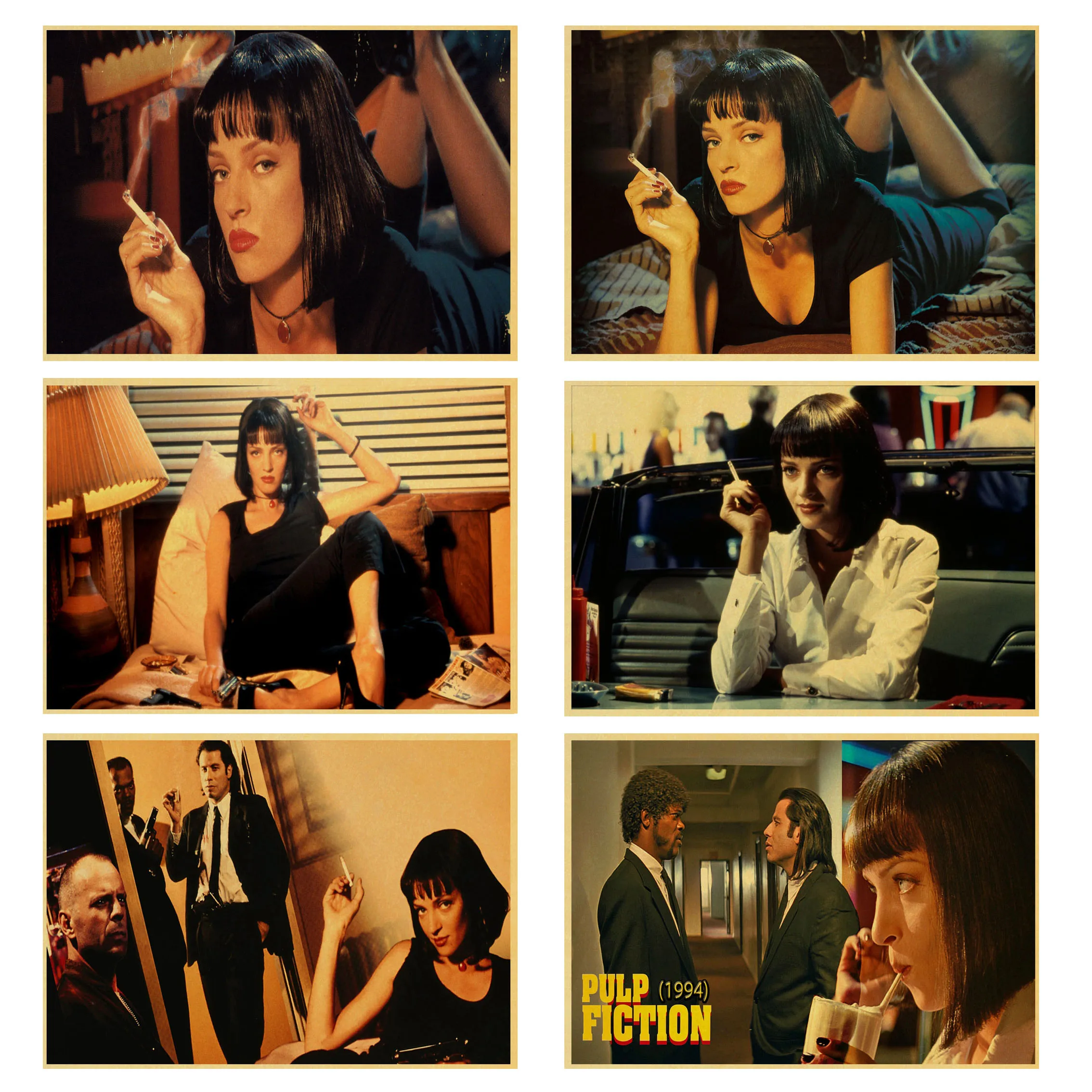 Lot Style Choose Unframed Pulp Fiction Classic Movie Retro Art Picture Print Silk Poster Home Wall Decor