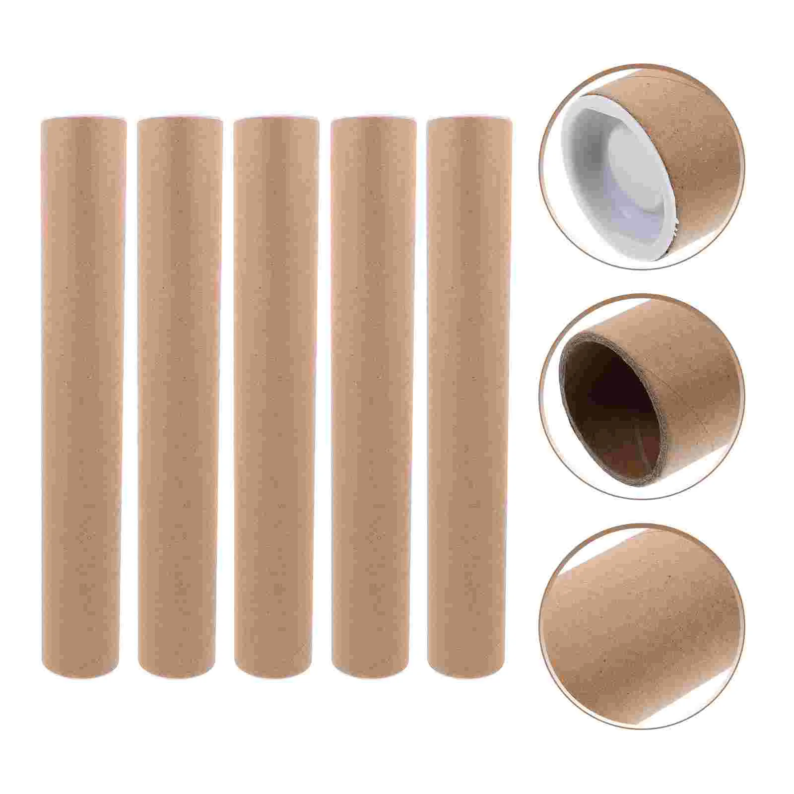 

10 Pcs Portable Kraft Paper Mailing Tube Travel Waterproof Map Case Abs Artwork