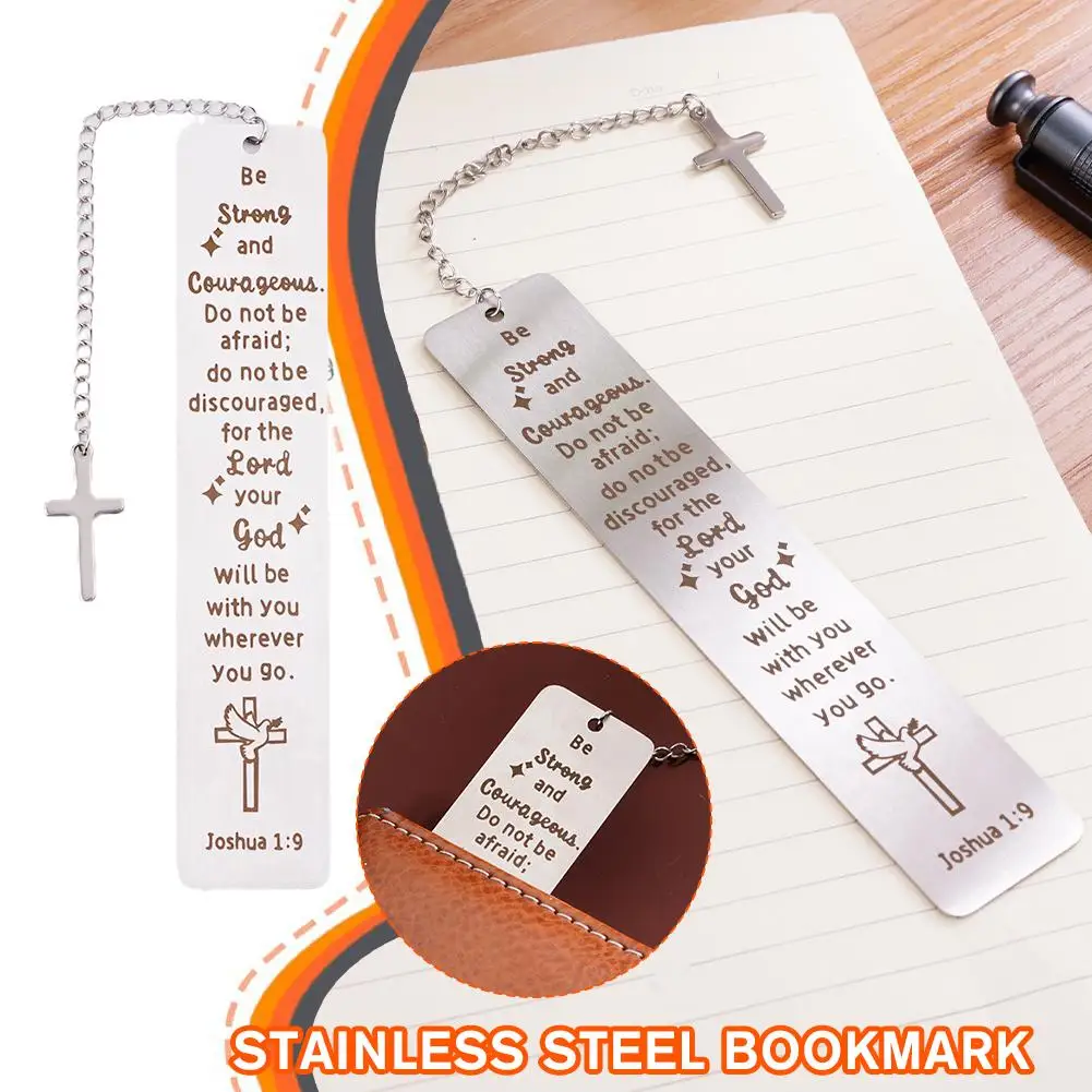 Creative Metal Bookmark With Cross Pendant Inspirational Mark Book Teacher's Day Book Reading Student Page Gifts Stationery W6U9