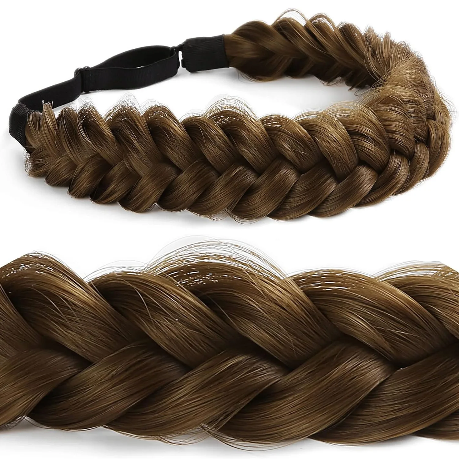 1 Pcs Adjustable Handmade Synthetic Wig Braided Elastic Band Hair Fashion Braiding Headband Headwear for Women