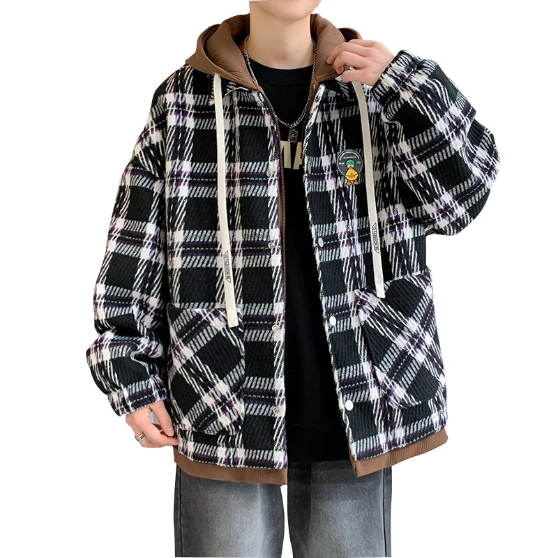 Новый весенне-осенний Новый Мужской винтажный Модный твидовый Стиль Трикотажный дизайн универсальные пальто популярная куртка для мужчин с Nood