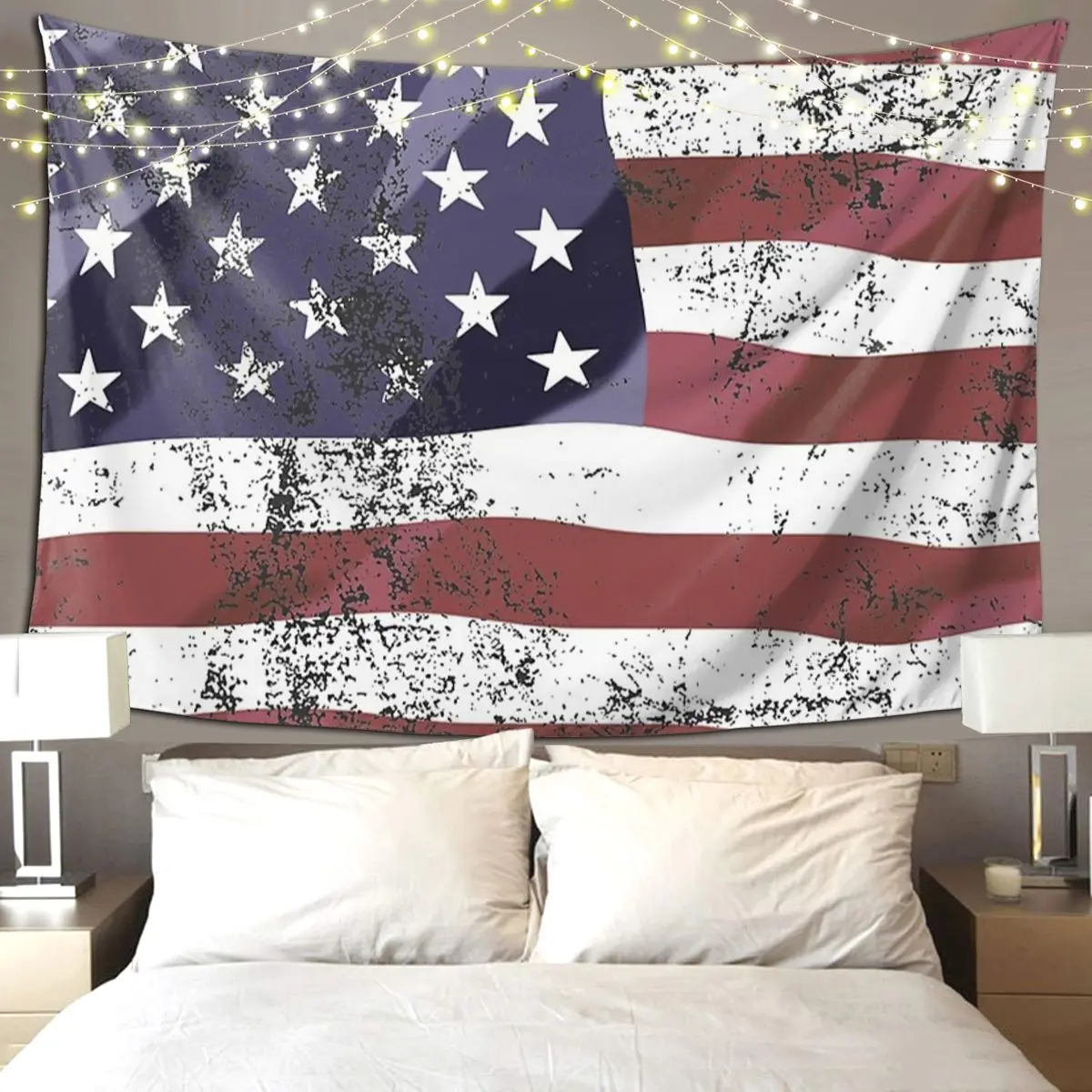 

Vintage American Flag Tapestry Funny Wall Hanging Aesthetic Home Decoration Tapestries for Living Room Bedroom Dorm Room