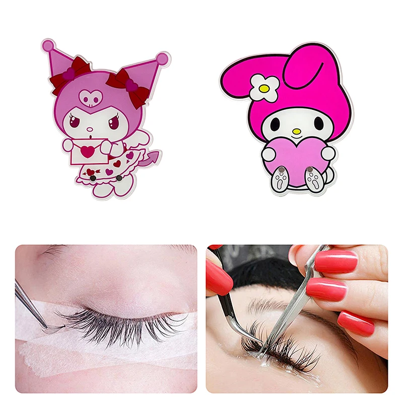 Colorful Mymelody Kuromi Shape Magnetic Suction False Lashes Tray Holder Acrylic Eyelash Extension Display Board Makeup Tools