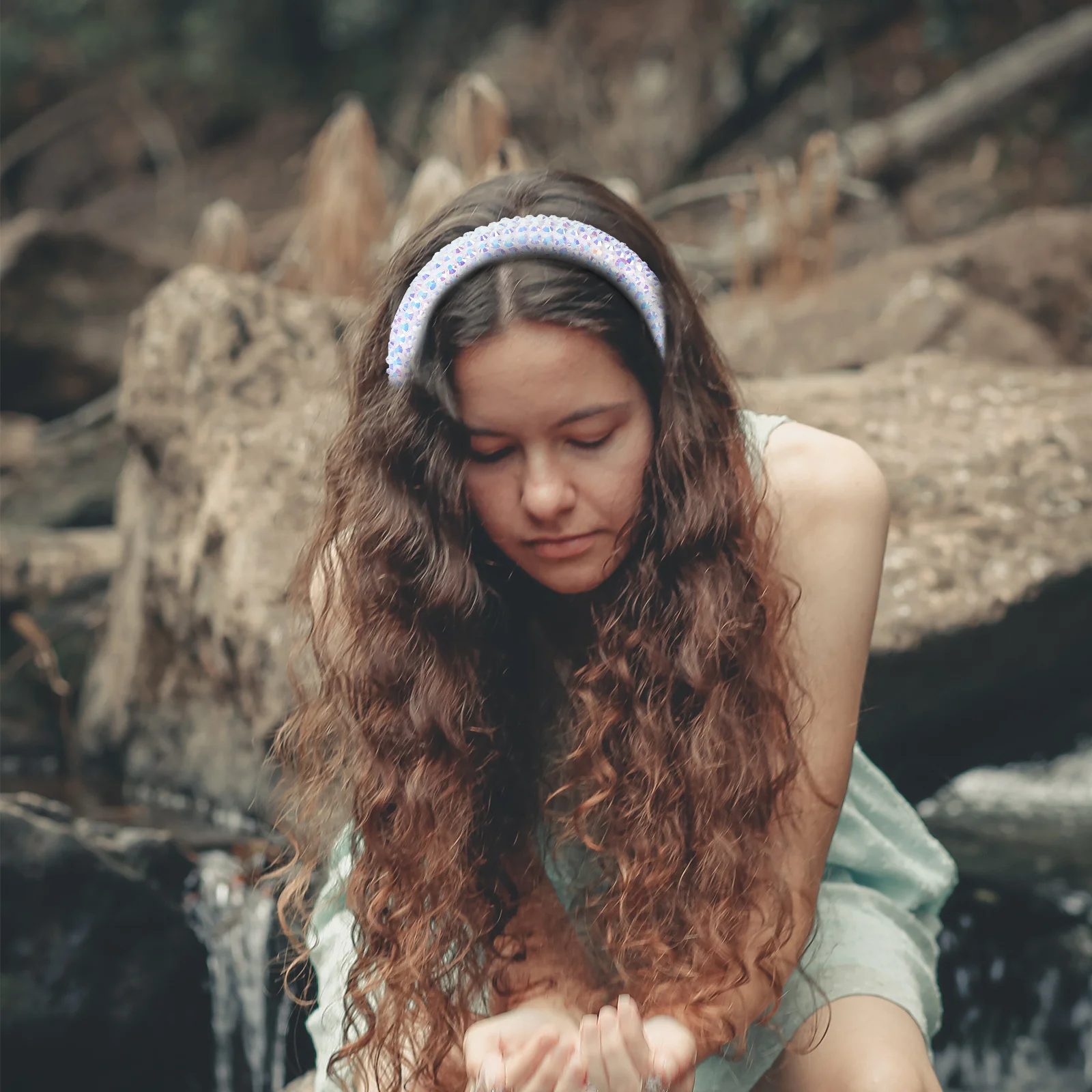 

1Pcs Rhinestone Hair Hoop Glittering Baroque Design Bridal Headband for Women Wedding Party Headdress Crystal Hair Accessory