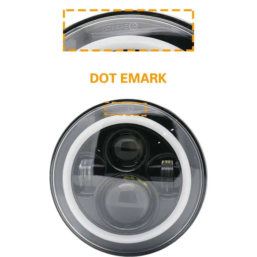 2Xfor Lada Niva 7 인치 Led 헤드 라이트 하이/로우 빔 라이트 헤일로 앵글 아이즈 DRL 헤드 램프 지프 랭글러 오프로드 4X4 스즈키 사무라이