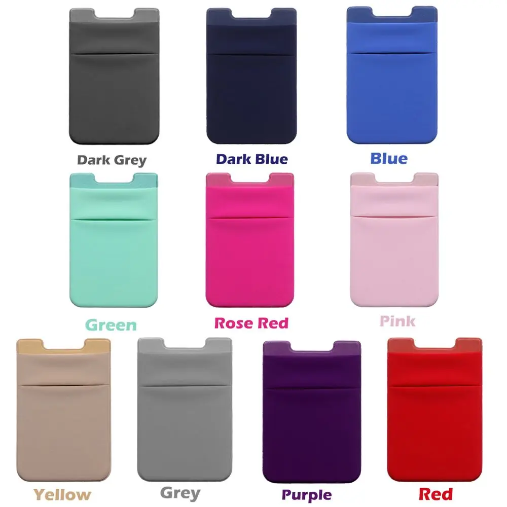 Fashion Unisex Adhesive Sticker Cellphone Pocket Card Sleeve Credit Cards Pouch ID Card Holder
