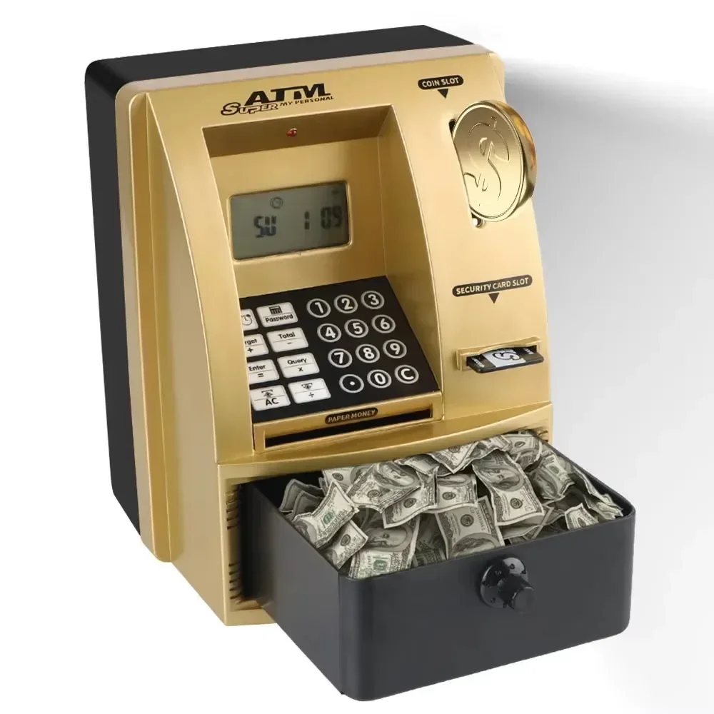 Gift Password Money Box Electronic Piggy Bank Automatic Deposit Banknote ATM Bank Safe Box ATM Cash Coins