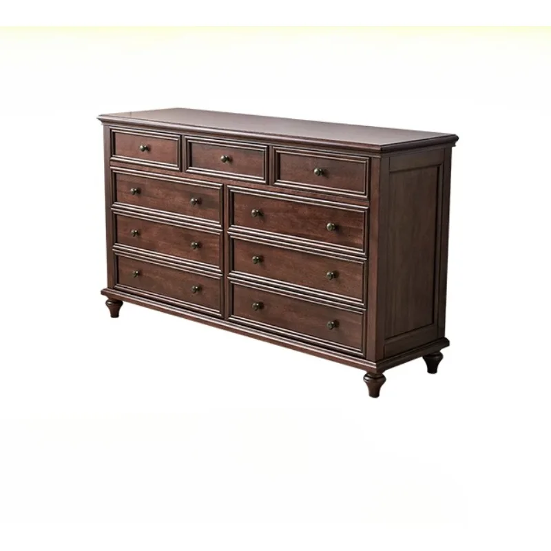 

Retro all solid wood nine-chest cabinet, locker, bedside storage cabinet against the wall, vertical cabinet, drawer cabinet