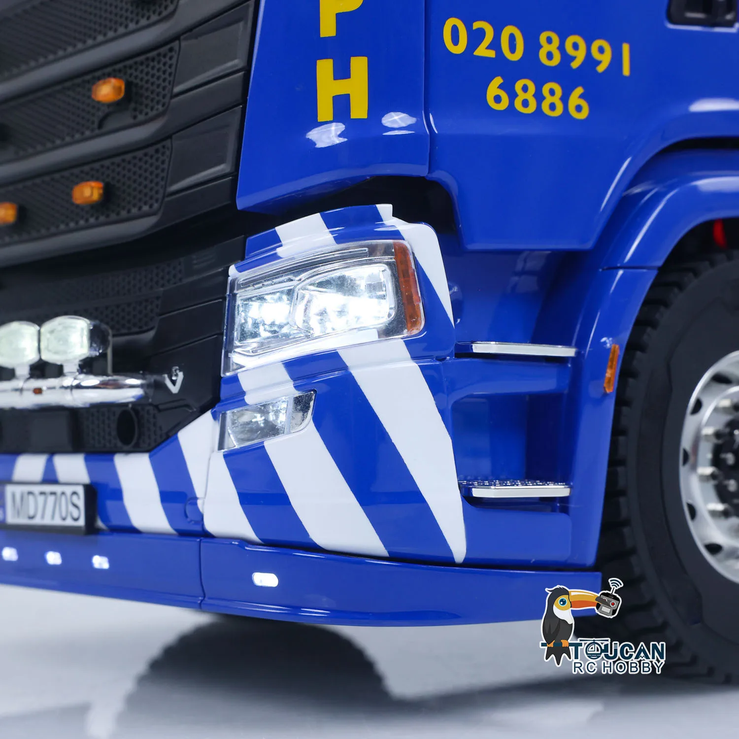 MD MODEL 770S 4X4 メタルシャーシ 1/14 RCトラクタートラック ラジコン トラック 2速ギアボックス 流れる水ライト キャブサスペンション