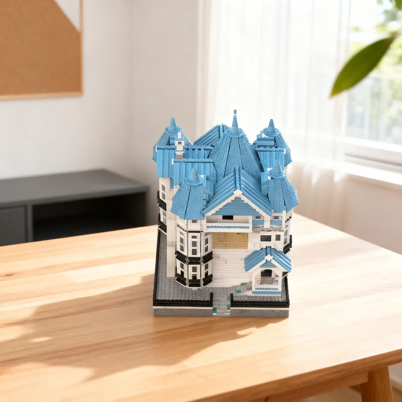 

6135 деталей MOC: Модель викторианского дома-городка, строительные блоки, подарок для самостоятельной сборки, креативный коллекционный декор, премиум-класс для взрослых и детей, для дома и рабочего стола