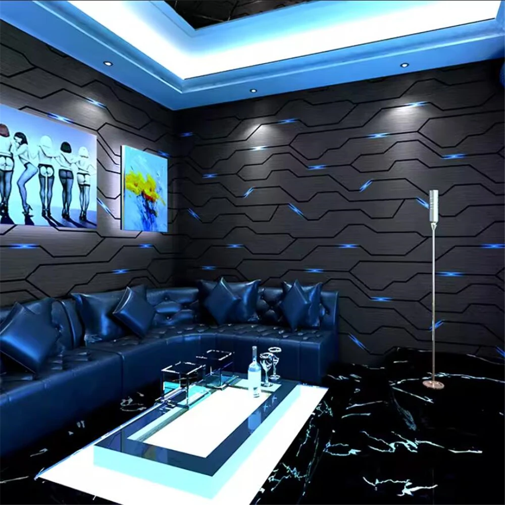 KTV papel tapiz para salón de canto, Flash 3D, barra luminiscente reflectante, habitación privada, decoración del hogar, tecnología de ciencia,