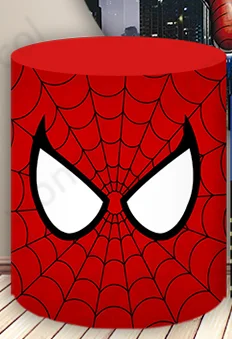 Disney Spiderman Round Backdrop Boy Birthday Baby Shower Backdrop Superhero Spiderman Round Cylinder Cover Decor Photocall Prop