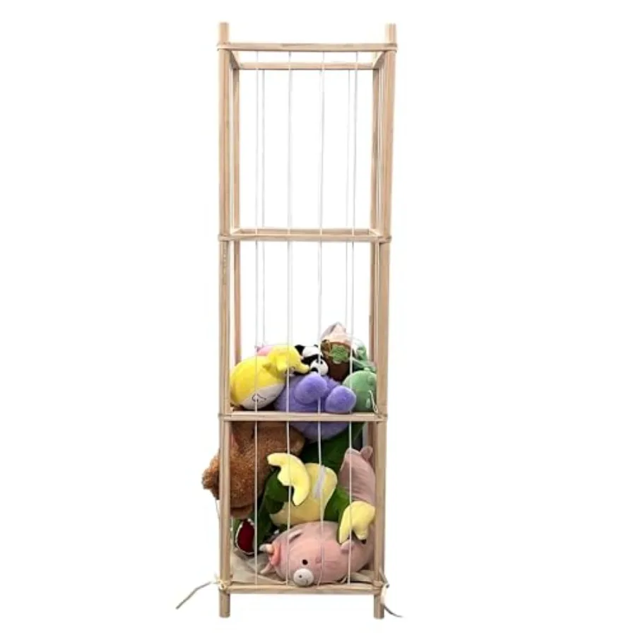 

Stuffed Animal Storage Organizer - Vertical Plush Toy Holder Rack for Room, Nursery, Playroom Large Capacity 15.75"x15.75"x53.5