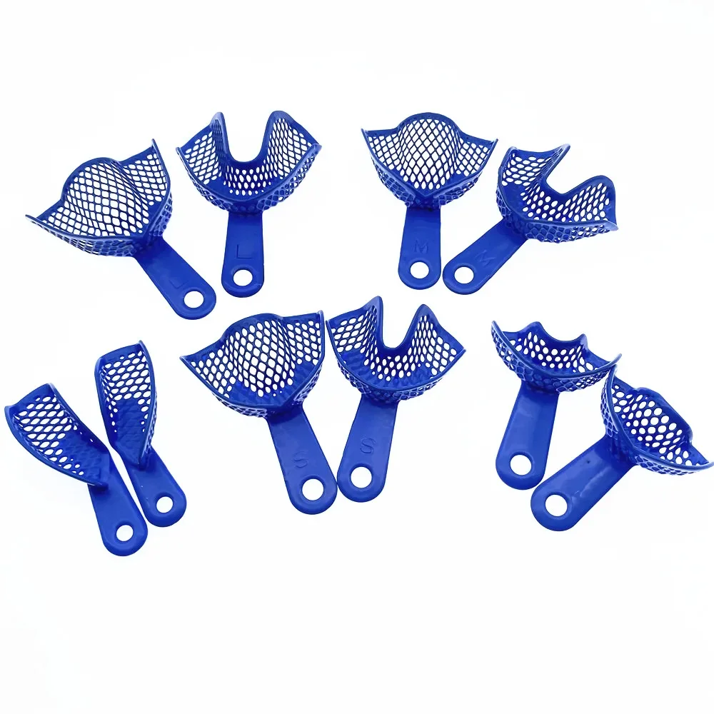 ถาดพิมพ์ฟัน 10 ชิ้น วัสดุอุปกรณ์ทันตกรรม ที่วางฟัน พลาสติก-เหล็ก