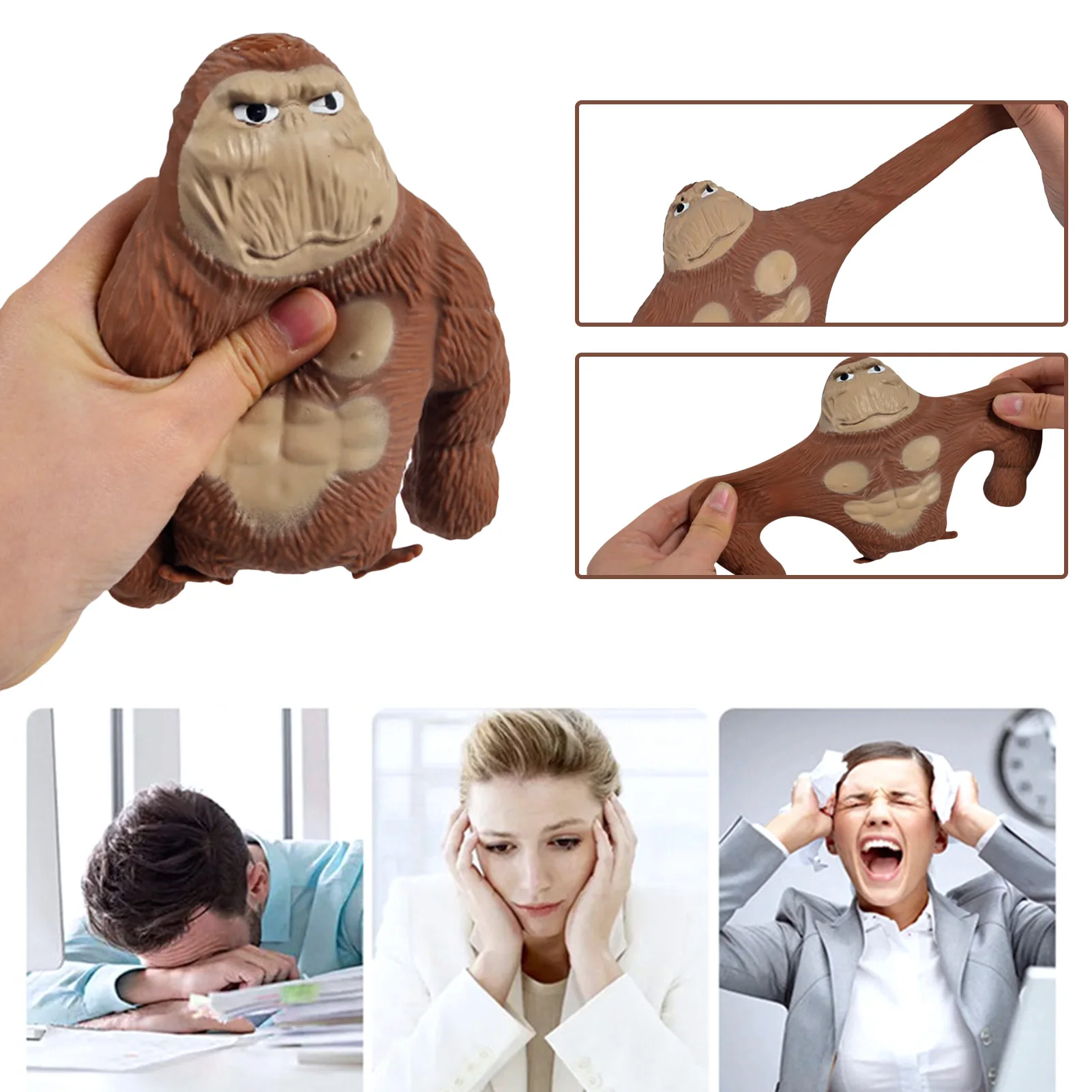 Squeeze Gorilla Toy Antistress Orangutan Fidget Toy Squishys Elastic Monkey Funny Gorilla Home Decoration Kids Toy Birthday Gift