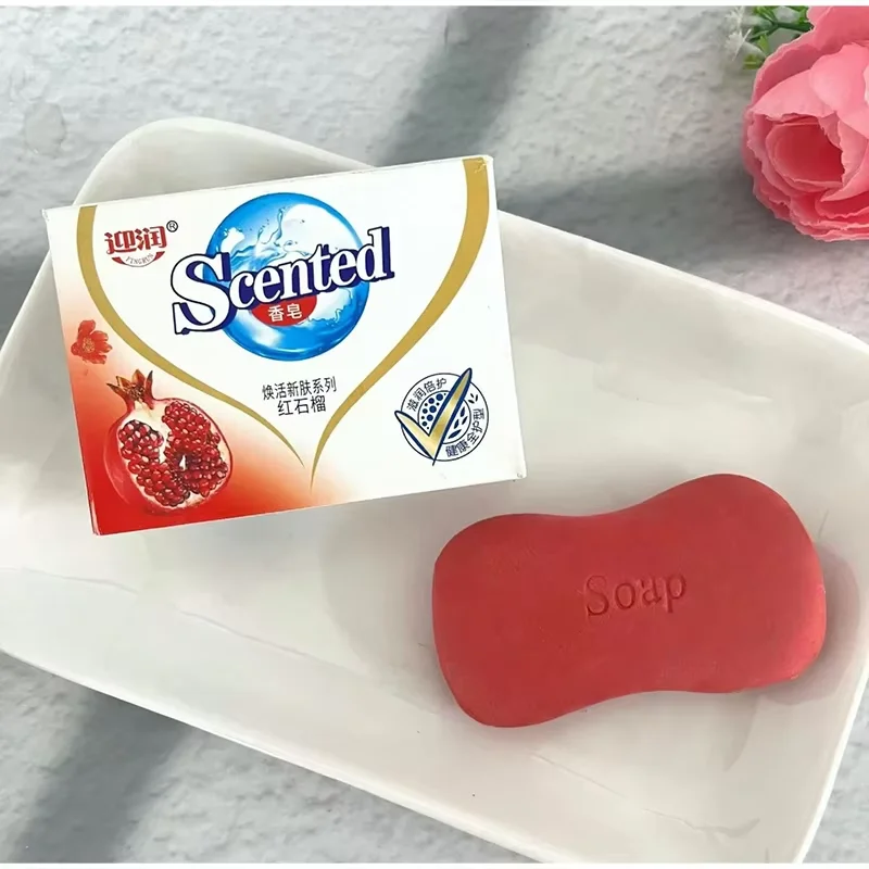Red Pomegranate Fruit-scented Handmade Soap Refreshing Oil-controlling Bath Soap Long Lasting Scent Moisturizing Skin Soap Set