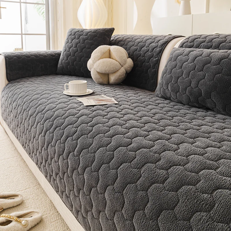 

Premium-Quality Plush Sofa Seat Cushions Non-Slip Flannel Warm Living Room Sofa Covers for Fall And Winter