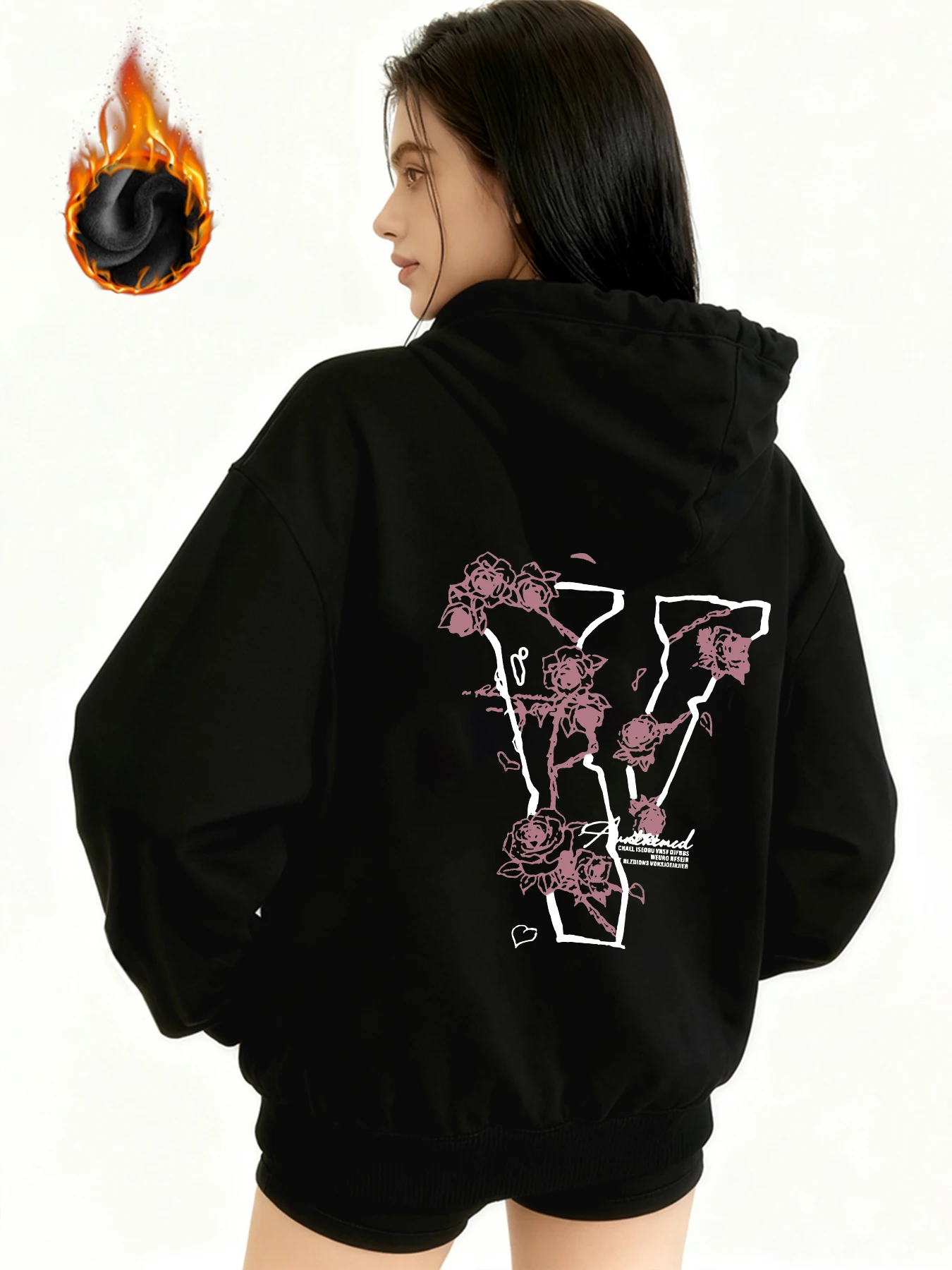 

Зимняя куртка Y2k с готическим принтом, толстая тяжелая бархатная черная куртка на молнии с капюшоном, тонкая темпераментная женская куртка в повседневном стиле для ленивых поездок на работу