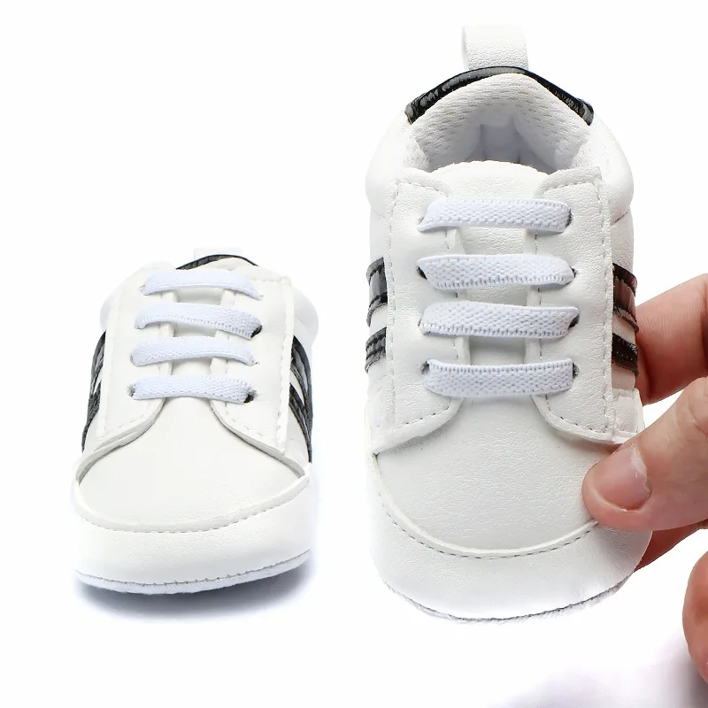 

Baby Sneakers Classical Sport Soft Sole PU Leather Shoes Streaks Multi-Color First Walker Newbor Baby Boy Girl Shoes