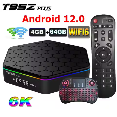 T95Z PLUS Android Smart Tv Box Android 12 Allwinner H618 2/4GB RAM 32/64GB ROM BT Wifi6 2.4G/5G Wifi HDR 6K Set top box