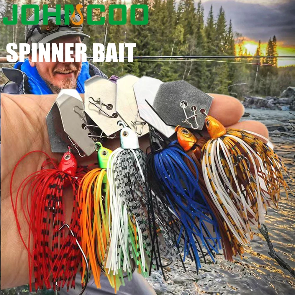 Isca de Metal Giratória (Spinner Bait) 7g 9g 11g 14g 21g, Isca de Pesca Anti-Engate (Weedless) Buzzbait Wobbler para Pesca de Bass, Lúcio e Walleye