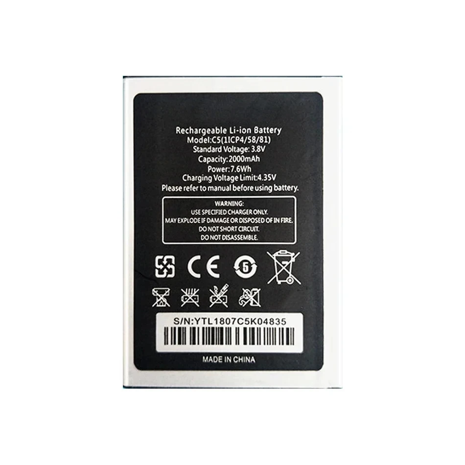 Battery For Oukitel C5 Pro, C5pro, 2000Mah