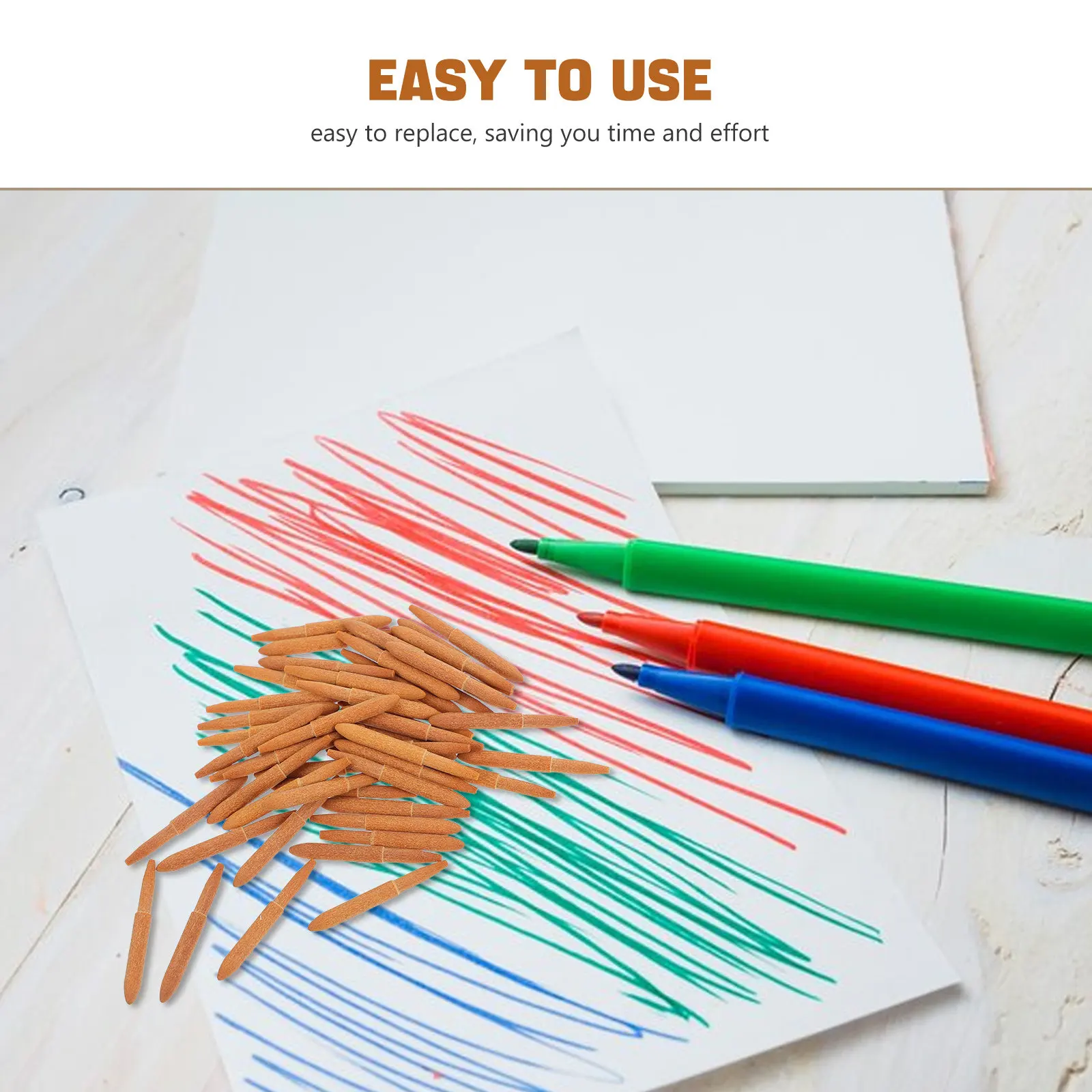 50 Pcs Coloring Markers for Adults Big Square Shape Fine Tip Orange Pens Construction Heavy Duty