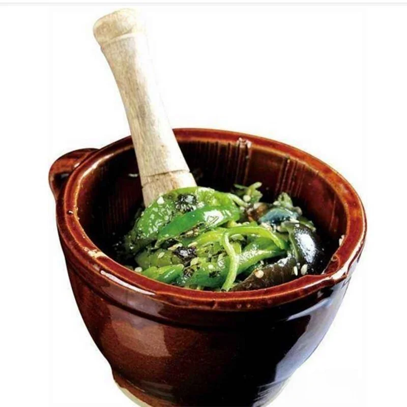 

Коммерческая чаша для измельчения перца чили для сичуаньской кухни, для блюда с баклажанами и соленым вяленым мясом, традиционная китайская чаша для измельчения.