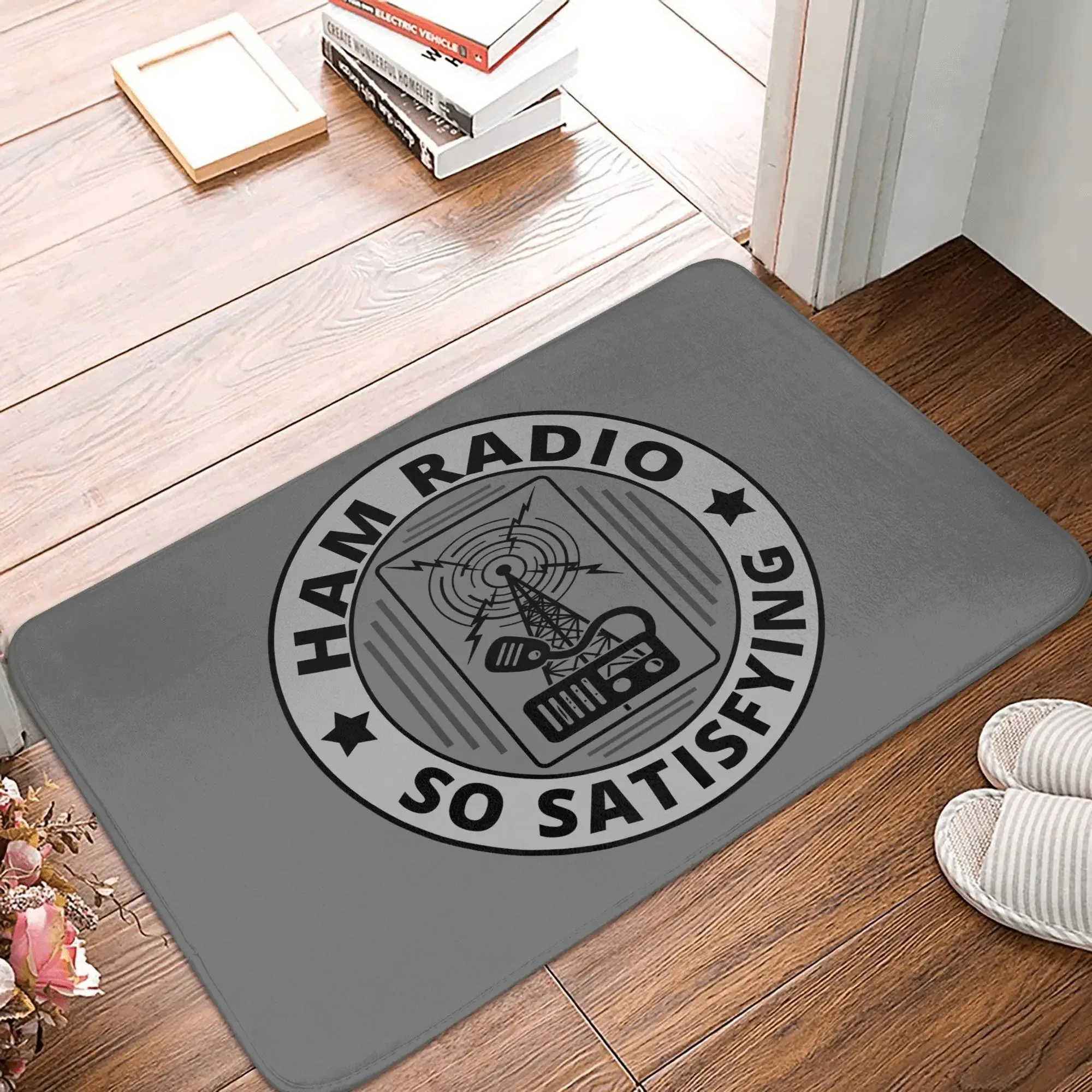 Licensed Ham Retro Radio Operator Doormat Anti-Slip Kitchen Bath Mat Living Room Door Floor Entrance Carpet Rug