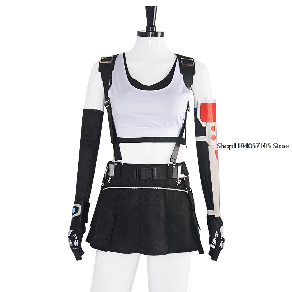 Tifa Lockhart Fato de Cosplay Adulto, Perucas Fantasia, Anime Game, Final Fantasy VII, Fantasia Fantasia VII, Fantasia Roupas, Mulher