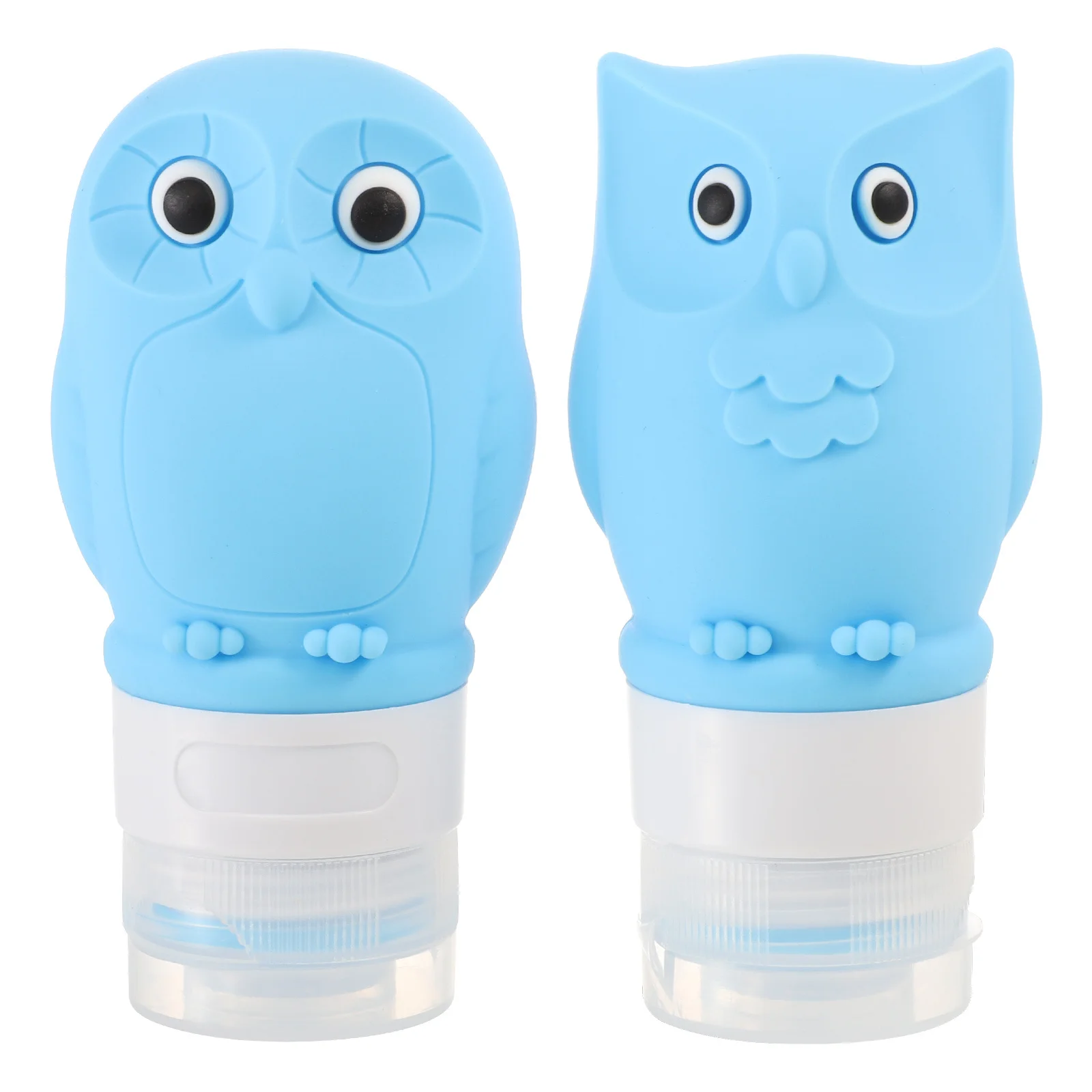 2Pcs Cartoon Owl Silicone Travel Bottles Leakproof Refillable Shampoo Lotion Containers Portable Travel Bottle Makeup Remover