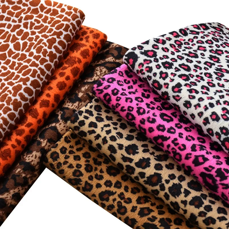 0.5/1/2 Yards Short Plush Animal Printed Fabric for Stage Performance Costumes Dolls Sofa Covers Handmade DIY Sewing Fabrics