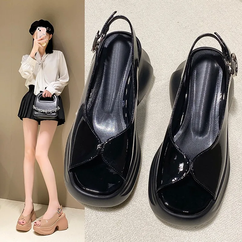 Thick Bottom Increase Advanced Sense Elegant Waterproof Table Fashion All Comfortable Non-slip Wear-resistant Women's Sandals