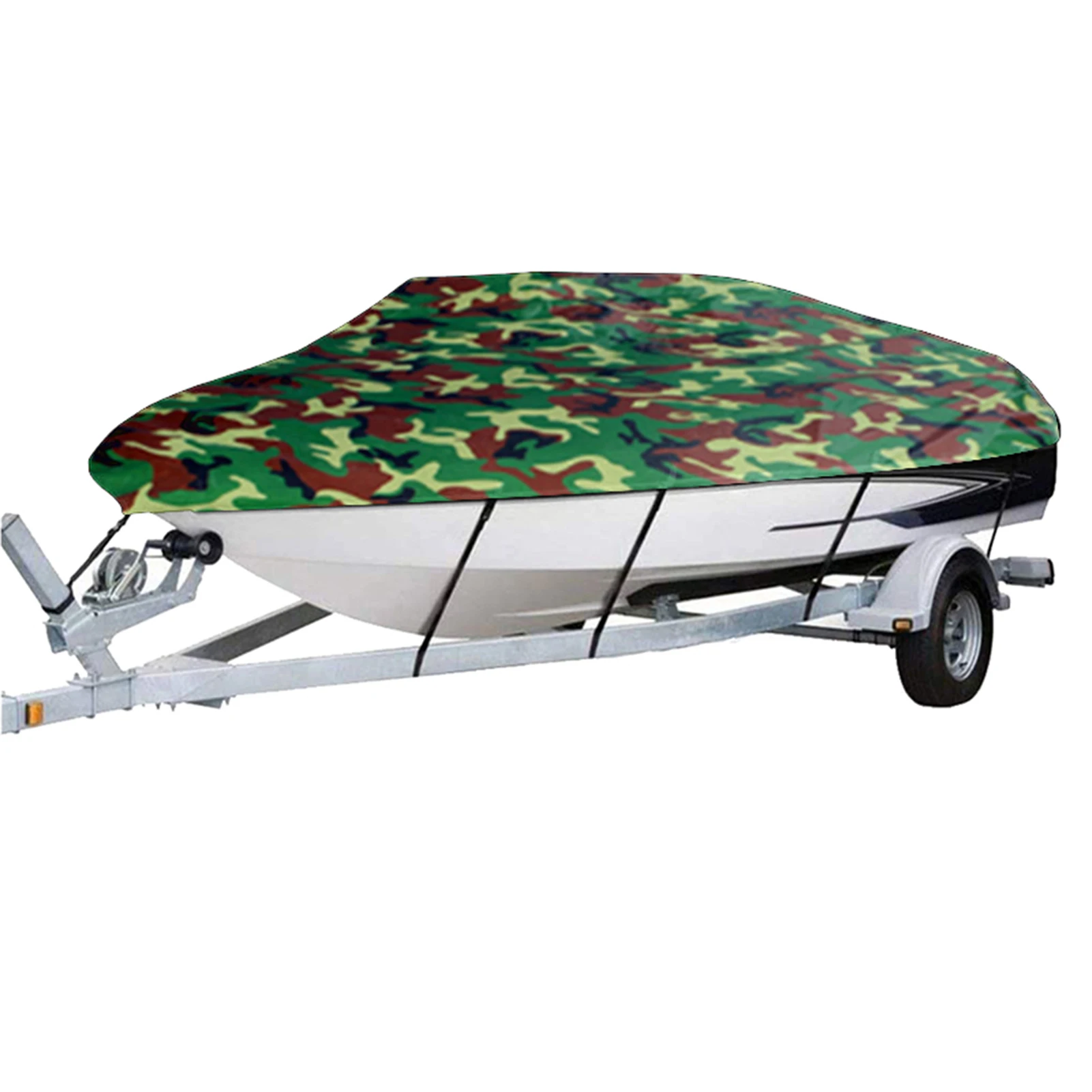 All-Weather Full-Coverage Yacht Cover with  Straps and Buckles Outdoor Camouflage Yacht Sunshade