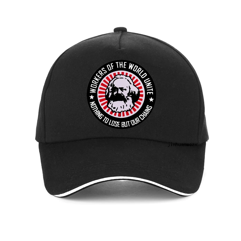 

Karl Marx Workers Unite Novelty Communism Marxism Socialism hat Print caps for men Summer Breathable Baseball Cap bone