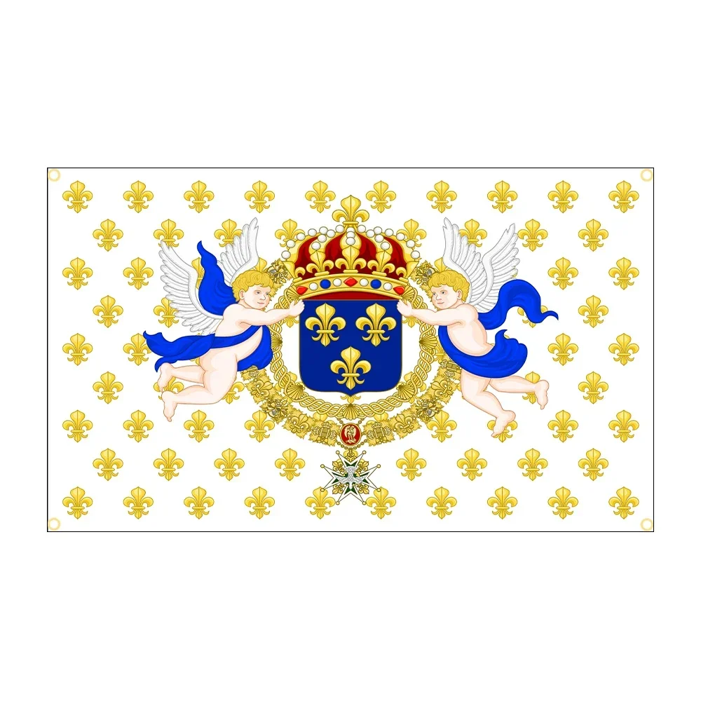 90X150CM France Royal Banners and Ensigns Flag King Louis XIV 3X5FT  Printed France History Flag Banner For Decor