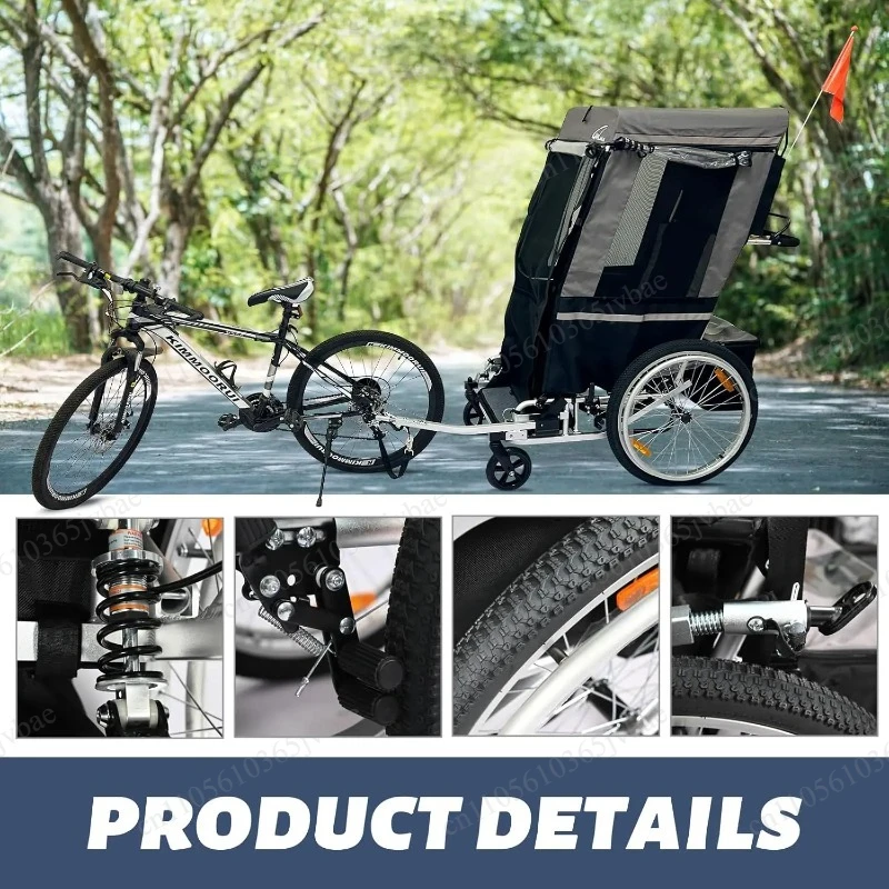 Portable Folding Cycling Trailer, Waterproof and Dustproof, Universal for Multiple Models