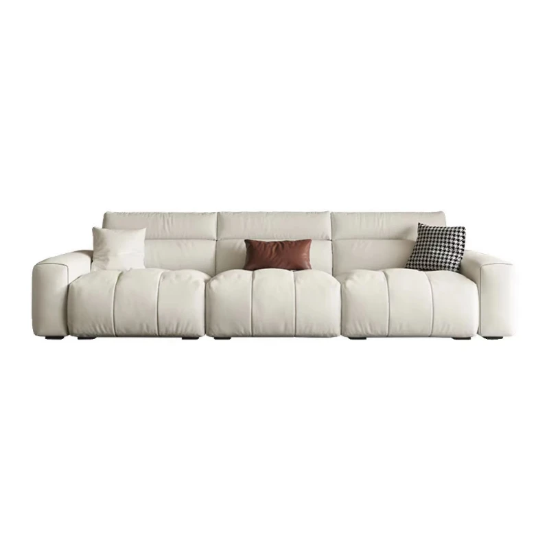 Modern cowhide casual combination sofa leather living room furniture set