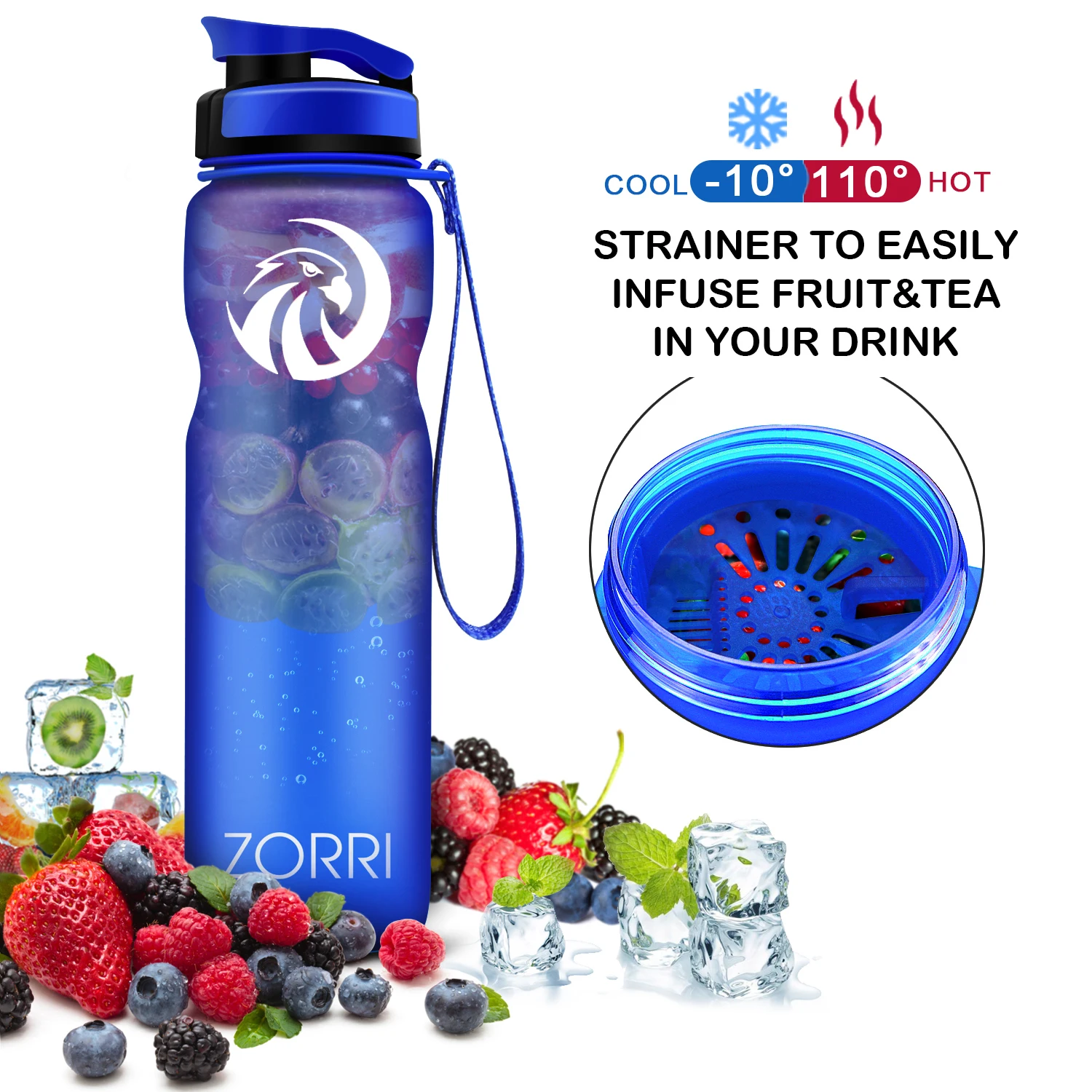 ZORRI Portable Sports Water Bottle BPA Free Plastic Outdoor Travel Carrying Bottle Leakproof Drinkware Gourde Botella De Agua