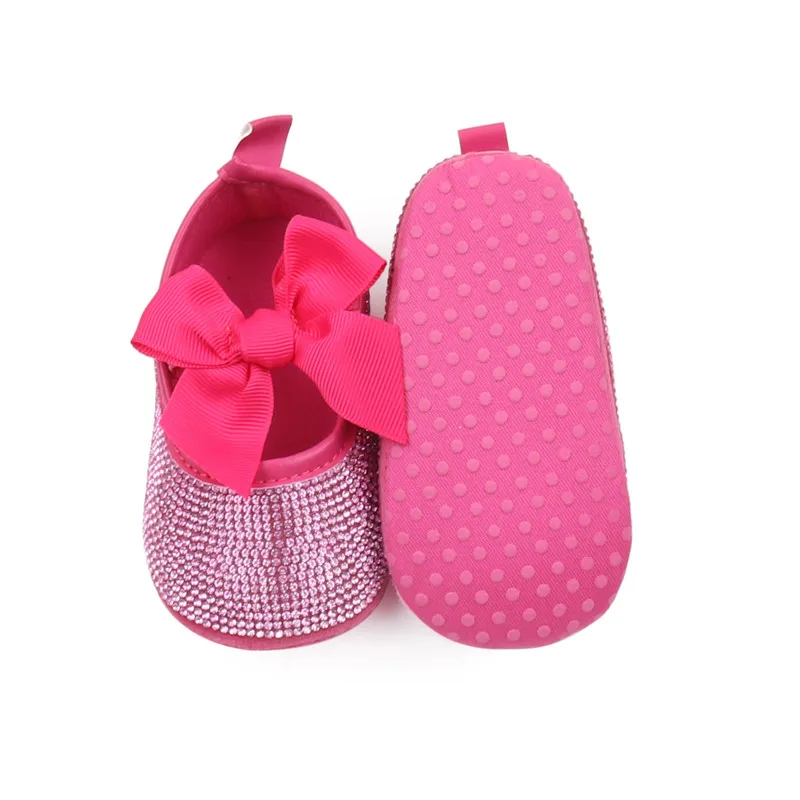 Cute Bowknot Baby Girl Princess Shoes New Spring Autumn Infant Crib Shoes Soft Sole Newborn First Walkers